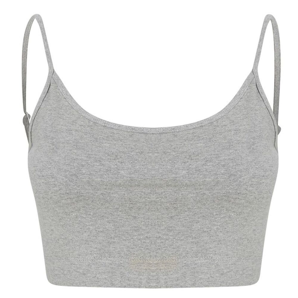 Skinni Fit Womens/Ladies Fashion Sustainable Adjustable Strap Crop Top / Heather